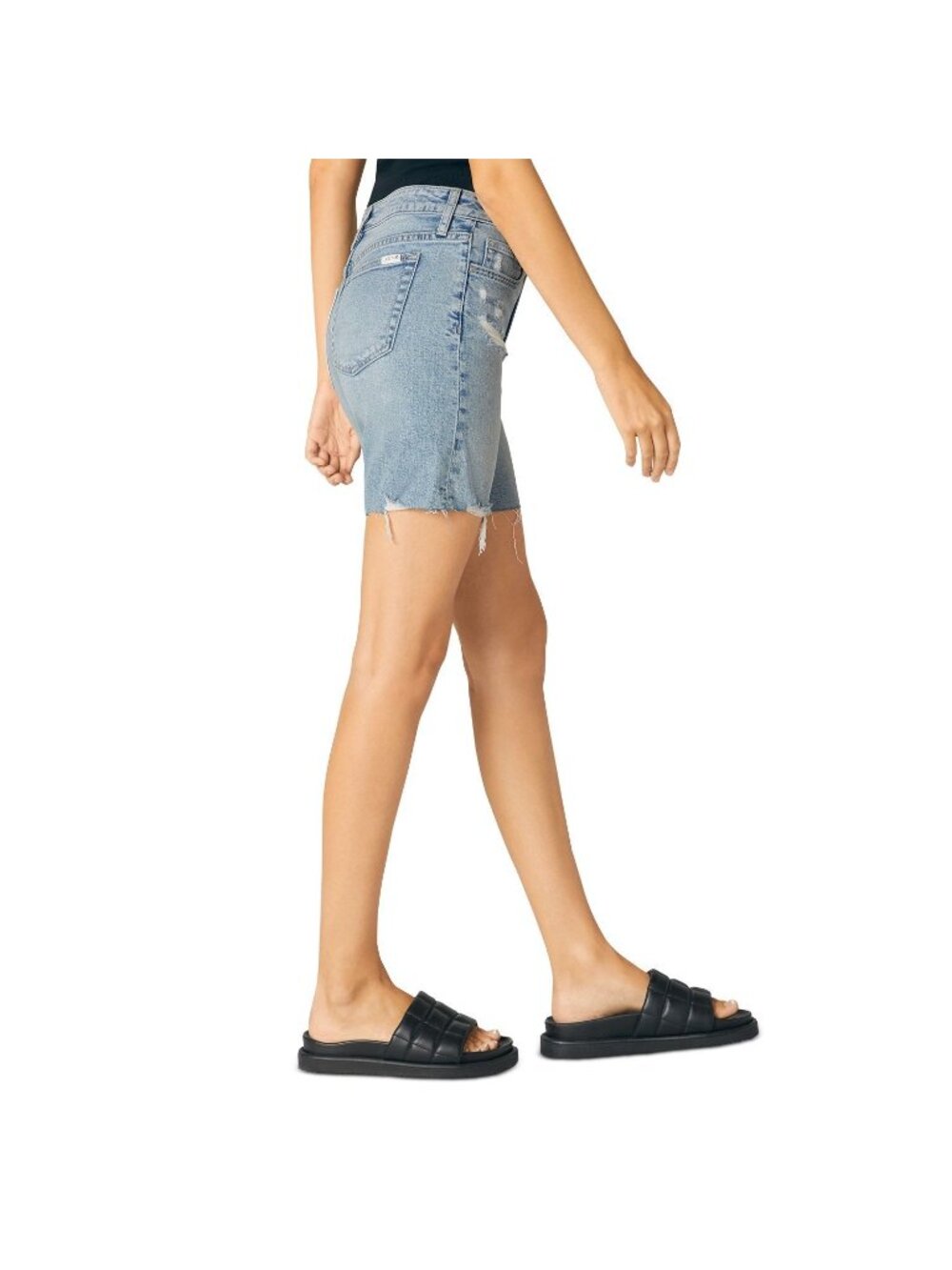 Joe's Jeans Cutoff Stylish Bermuda Jean Shorts Blue Size 31 MSRP $148 raw hem - Picture 2 of 3